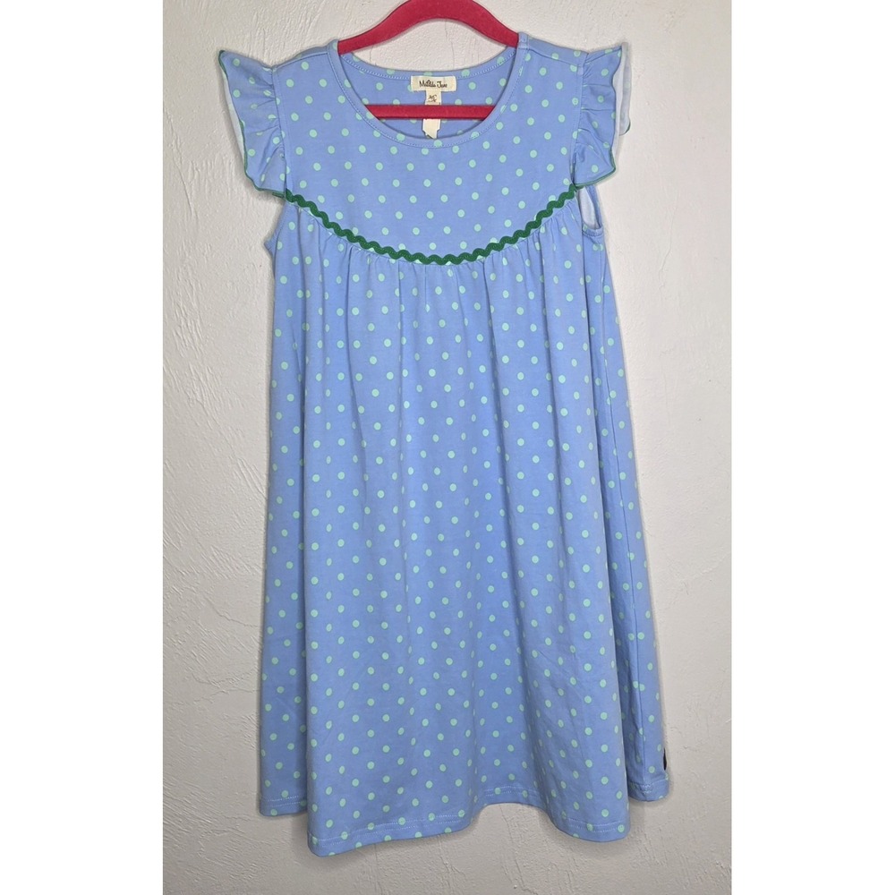 Matilda Jane Blue Bonnet Pearl Dress It's A Wonderful Parade Polka Dot Size 10